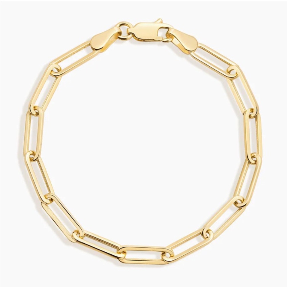 Brilliant Earth Devon Paperclip Chain Bracelet Extra Large 14k Yellow Gold 6.5in